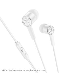 Hoco M104 Gamble universal earphones with mic white