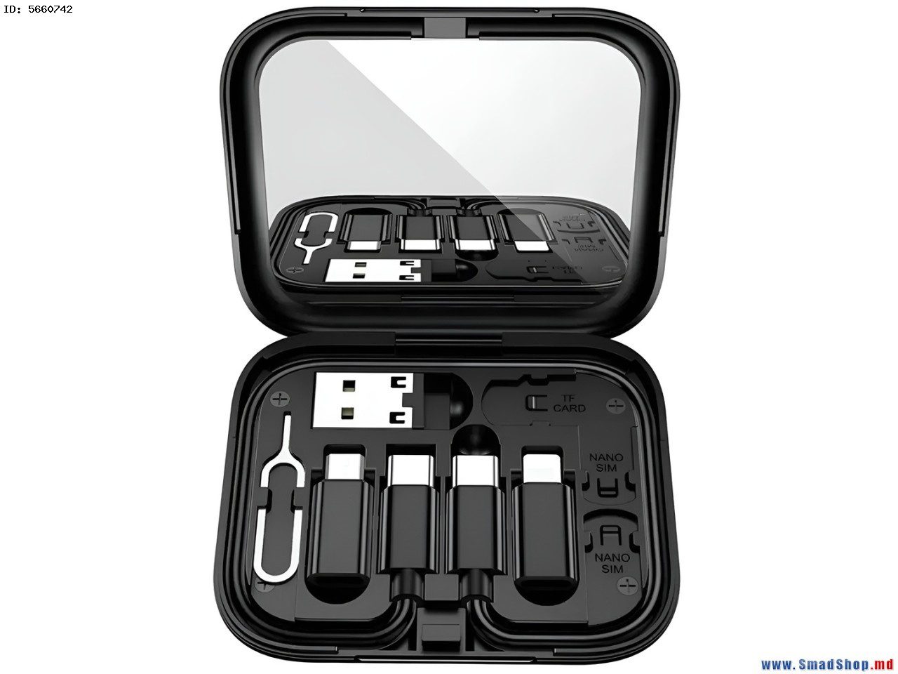 Hoco U114 Treasure box storage charging data cable set black - imagine 2