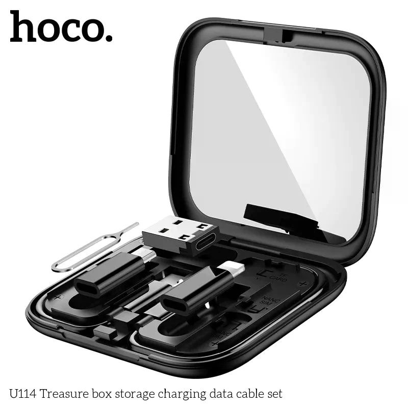 Hoco U114 Treasure box storage charging data cable set black