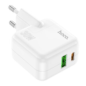 Hoco C111A Lucky dual-port PD30W+QC3.0 charger(EU) white