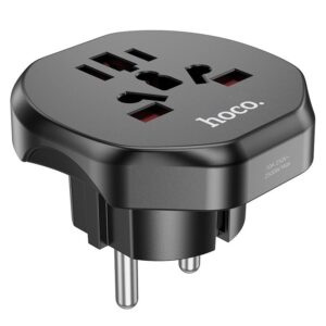 Hoco AC6 Unimpeded universal conversion plug(EU) black