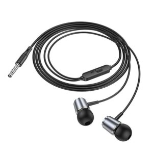Hoco M108 Spring metal universal earphones with mic metal gray