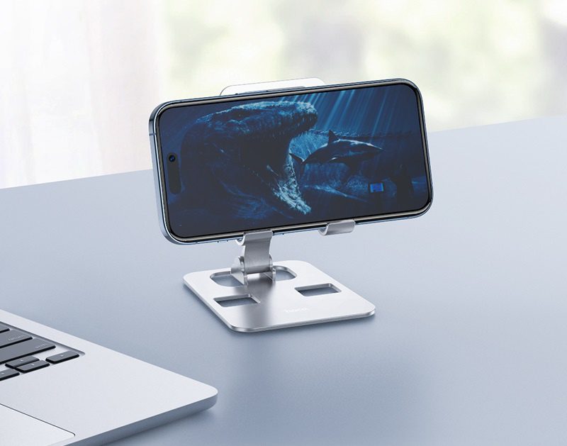 Hoco DH14 High metal folding desktop stand silver - imagine 2