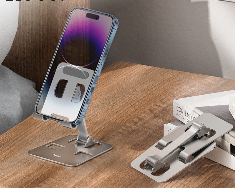 Hoco DH14 High metal folding desktop stand silver
