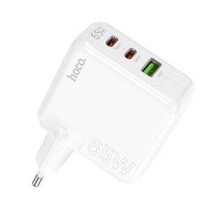 Hoco C115A Header PD65W three-port(2C1A) charger(EU) white