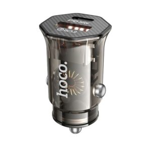 Hoco DZ16 Apex PD30W+QC3.0 dual-port car charger transparent black