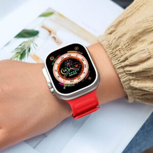 Hoco WA21 Flexible series magnetic silicone strap for iWatch(42/44/45/49mm) red