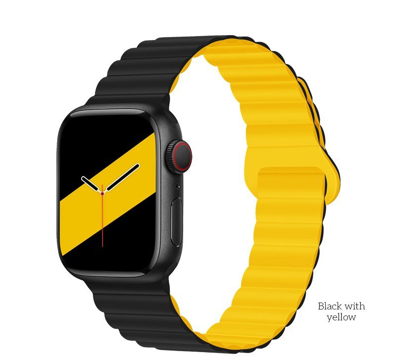Hoco WA22 Flexible series magnetic silicone strap for iWatch(42/44/45/49mm) shades of navy blue - imagine 2