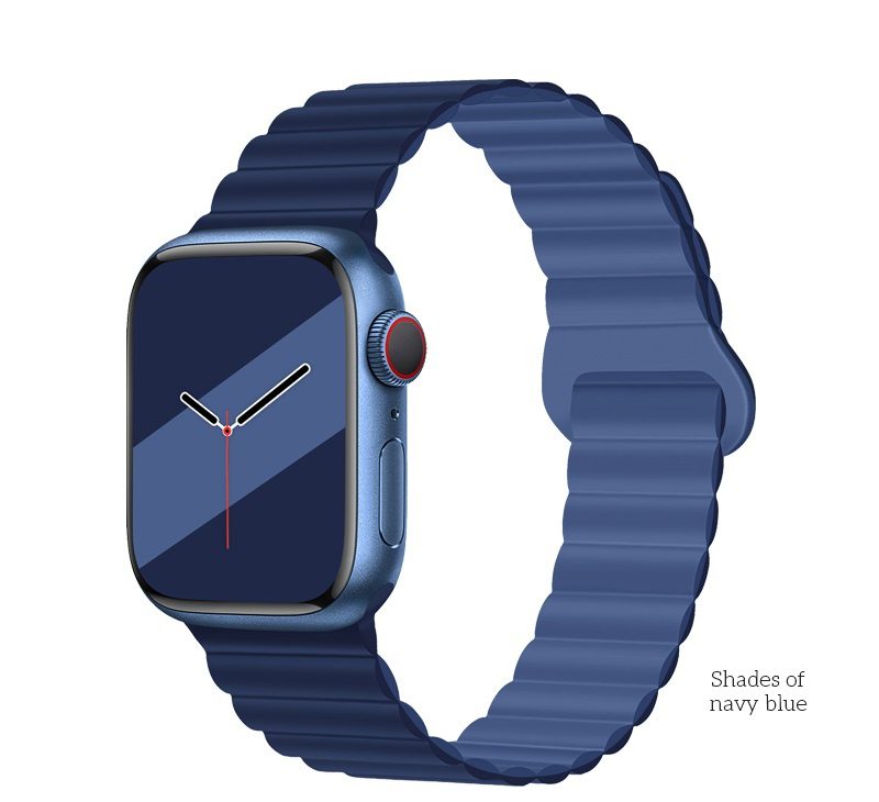 Hoco WA22 Flexible series magnetic silicone strap for iWatch(42/44/45/49mm) shades of navy blue
