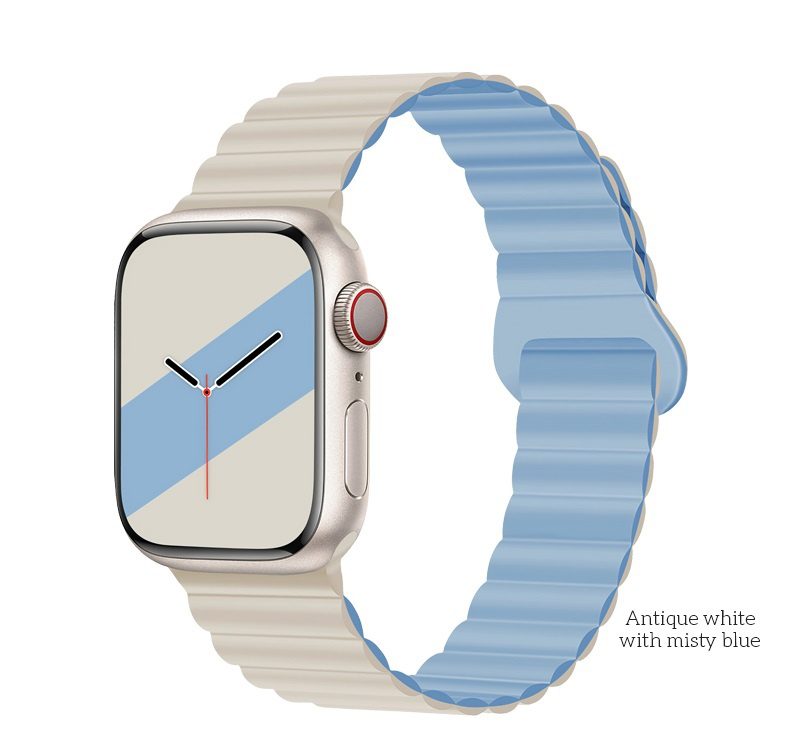 Hoco WA22 Flexible series magnetic silicone strap for iWatch(42/44/45/49mm) oxford pink with rose gr - imagine 4