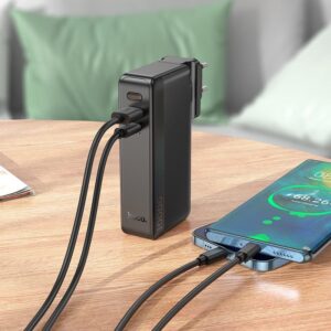 Hoco Q16 Friendly 22.5W fully compatible power bank(US/EU)(10000mAh) black