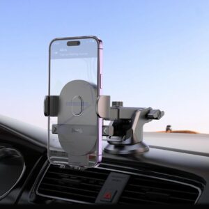 Hoco H19 Mighty one-button car holder(center console) black