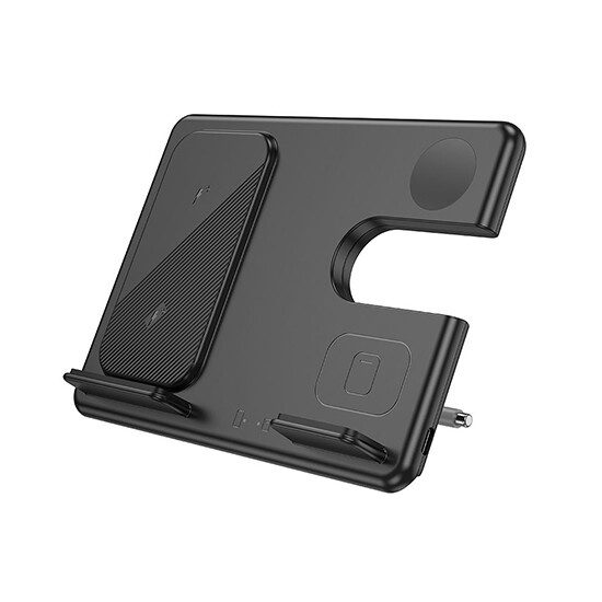 Hoco CQ2 Flash folding 3-in-1 wireless fast charger(SAM Watch) black - imagine 3