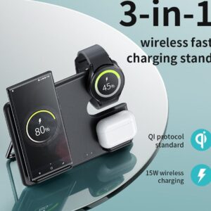 Hoco CQ2 Flash folding 3-in-1 wireless fast charger(SAM Watch) black