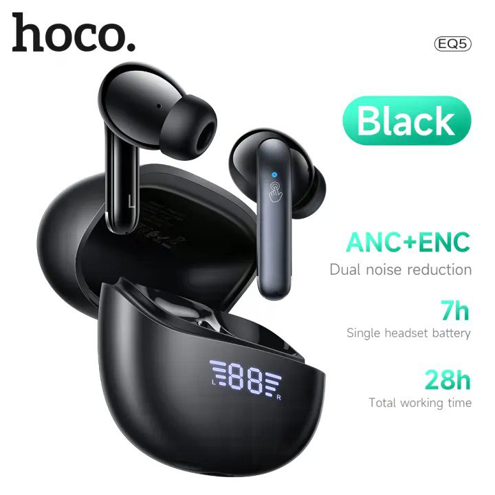Hoco EQ5 Energy true wireless ANC+ENC noise reduction BT headset(App) black - imagine 3