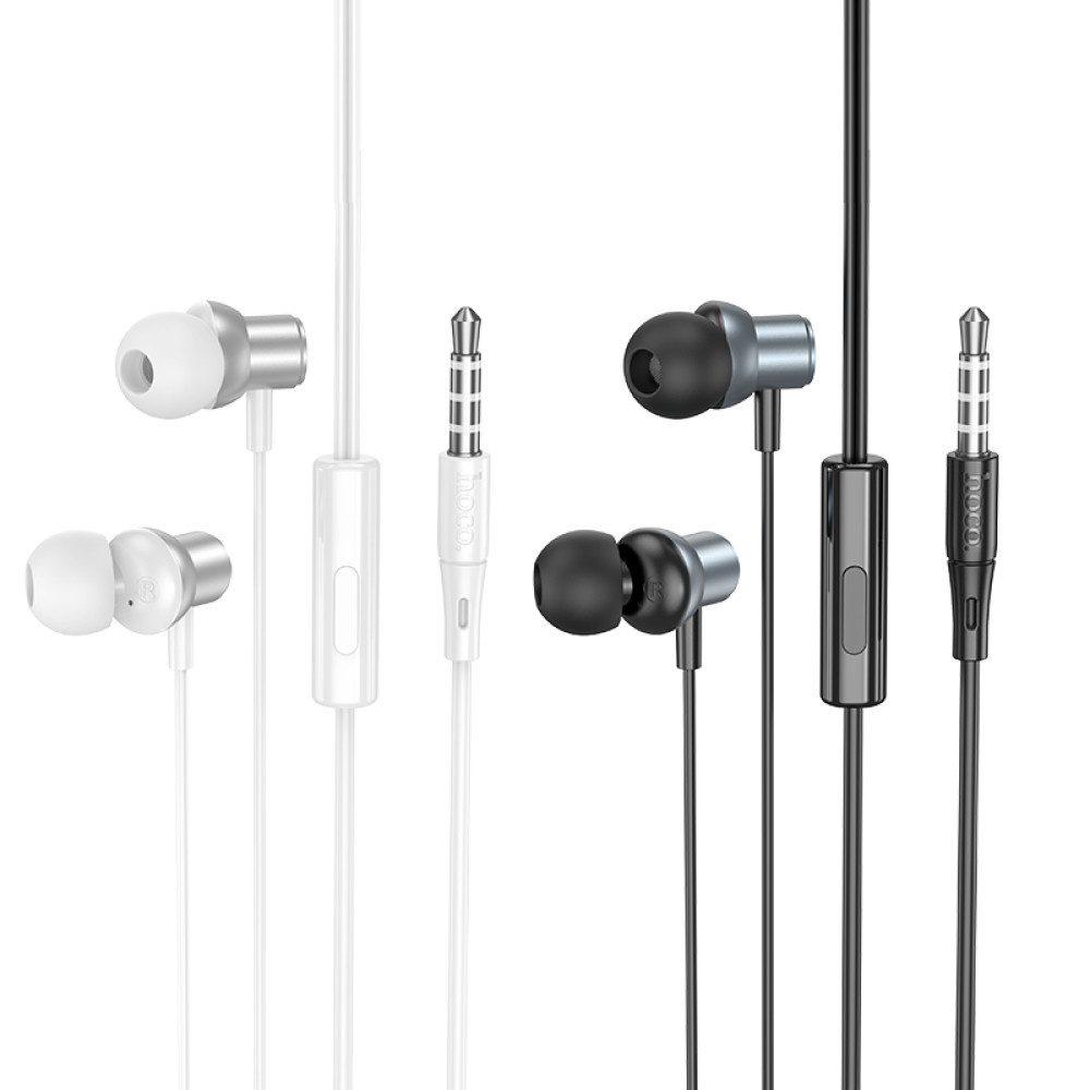 Hoco M110 Encourage metal universal earphones with mic metal gray - imagine 2