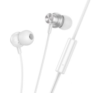 Hoco M110 Encourage metal universal earphones with mic silver