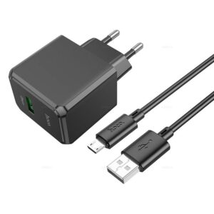 Hoco CS12A Ocean single port QC3.0 charger set(Micro)(EU) black