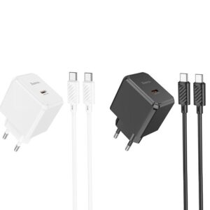 Hoco CS13A Ocean single port PD20W charger set(Type-C to Type-C)(EU) black