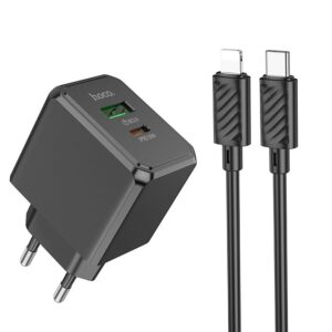 Hoco CS14A Ocean PD20W+QC3.0 charger set(C to iP)(EU) black