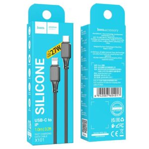 Hoco X101 Assistant PD silicone charging data cable iP black