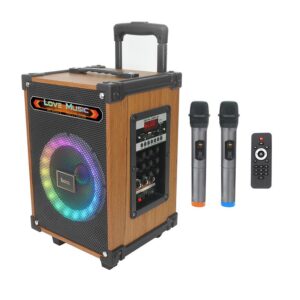 Hoco HA2 Wave wireless dual-mic outdoor BT speaker wooden pattern