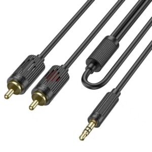 Hoco UPA28 3.5 double lotus RCA audio cable black