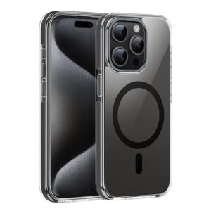 Hoco Transparent anti-fall magnetic protective case iP15 Plus(AS6) transparent gray