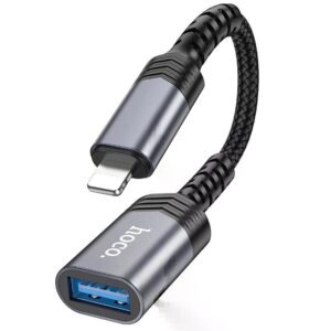 Hoco UA24 iP male to USB female 2.0 converter metal gray