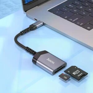 Hoco UA25 2-in-1 card reader Type-C metal gray