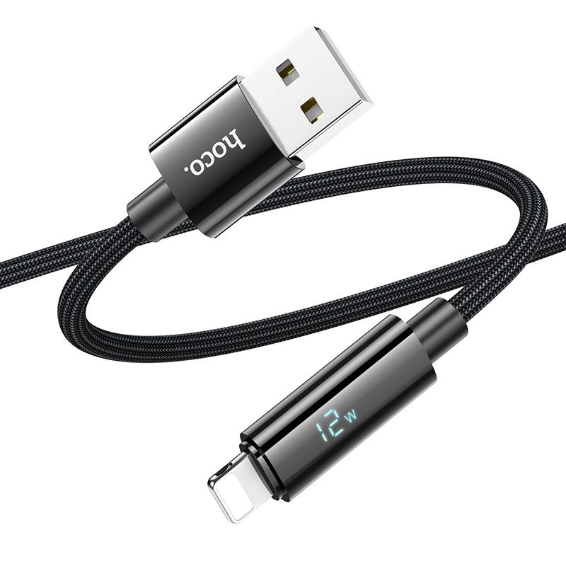 Hoco U125 Benefit charging data cable with display iP black - imagine 3