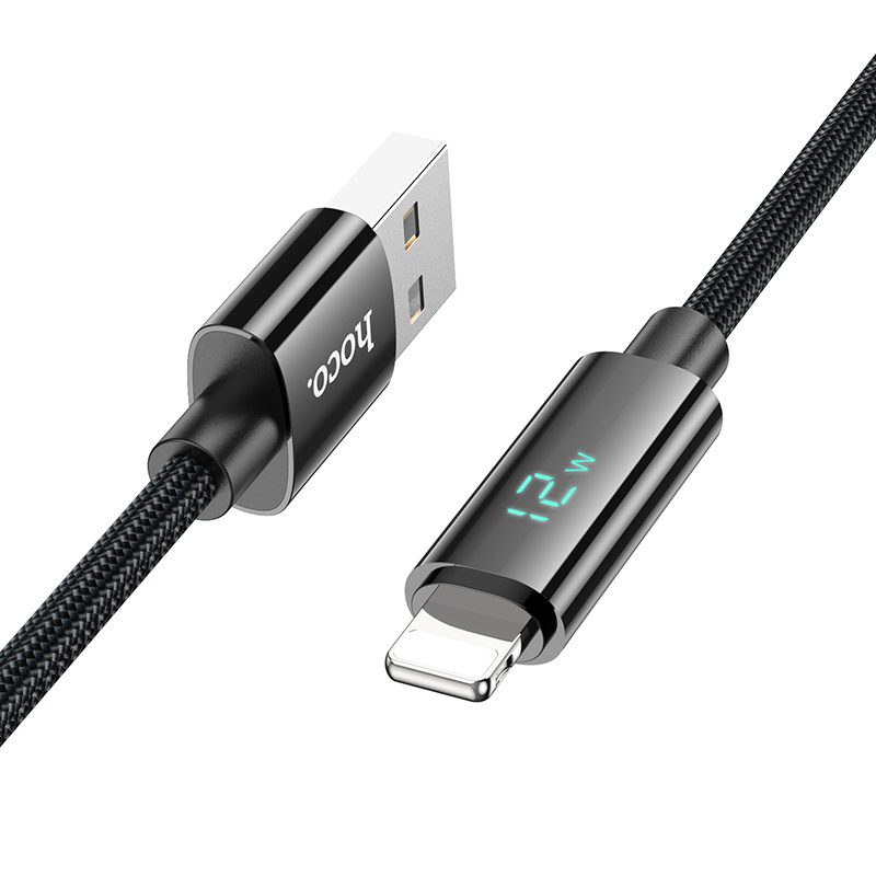 Hoco U125 Benefit charging data cable with display iP black