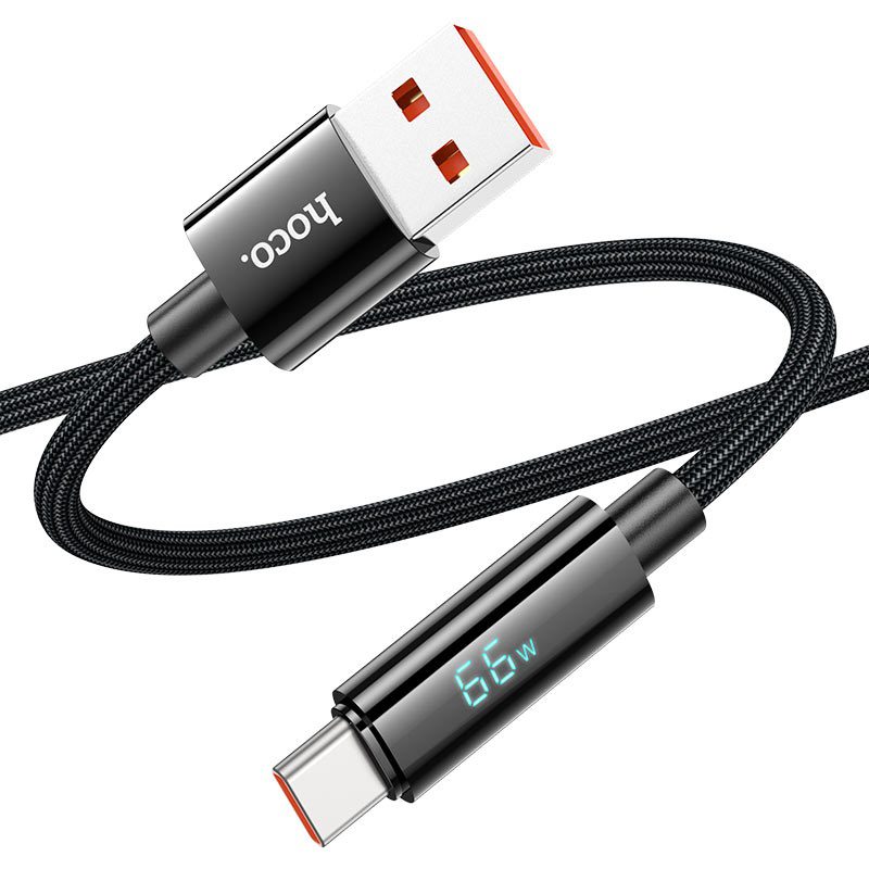 Hoco U125 Benefit 5A charging data cable with display Type-C black - imagine 2