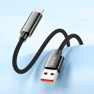 Hoco U125 Benefit 5A charging data cable with display Type-C black