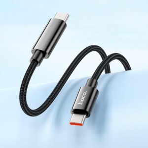 Hoco U125 Benefit 100W charging data cable with display Type-C to Type-C black