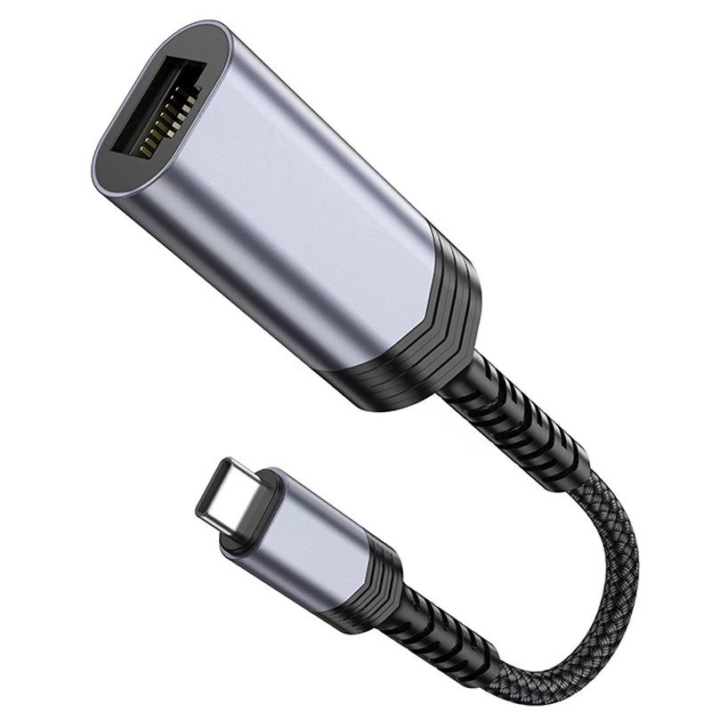 Hoco UA26 Type-C ethernet adapter(100 Mbps) metal gray - imagine 3