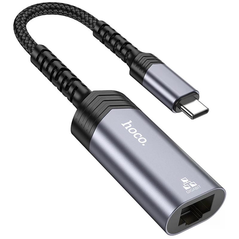 Hoco UA26 Type-C ethernet adapter(100 Mbps) metal gray