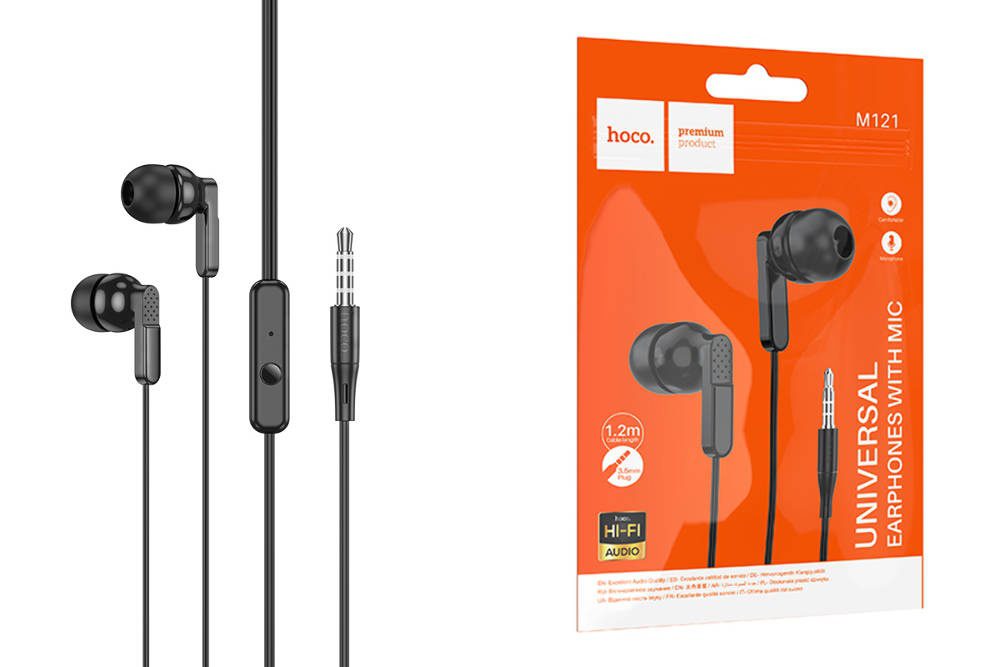 Hoco M121 Bright universal earphones with microphone black - imagine 4