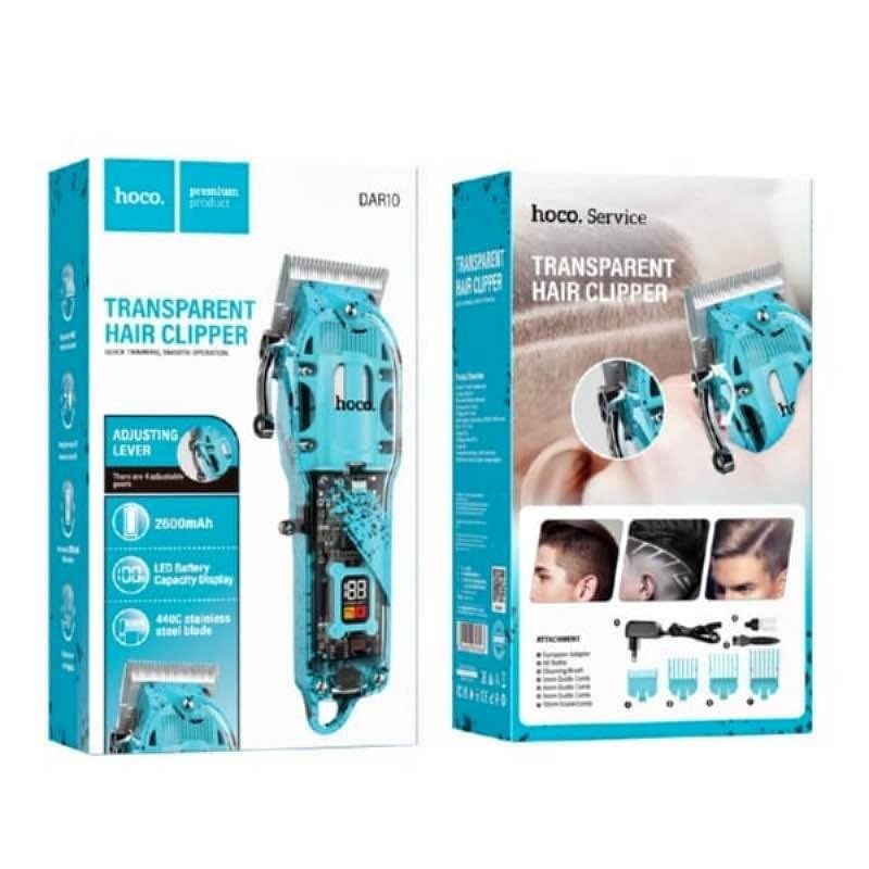 Hoco DAR10 Coolface transparent hair clipper(EU) blue - imagine 2