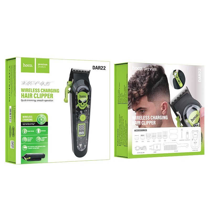 Hoco DAR22 Cool electric hair clipper set(EU) black - imagine 5