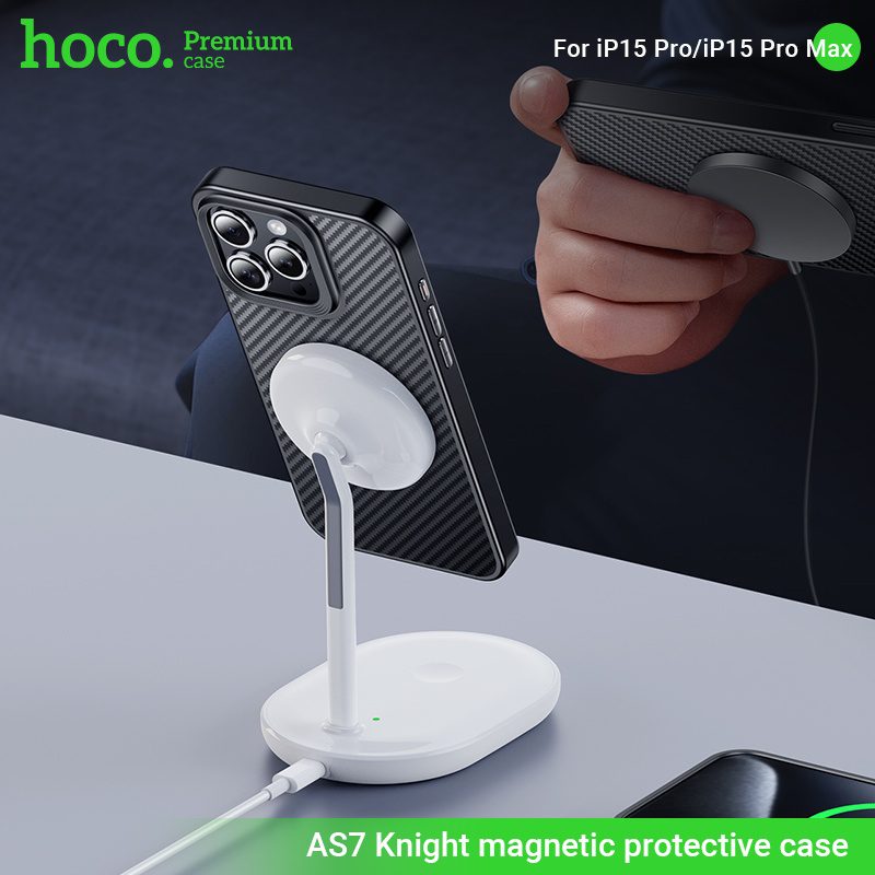 Hoco Knight magnetic protective case for iP15 Plus(AS7) black - imagine 2