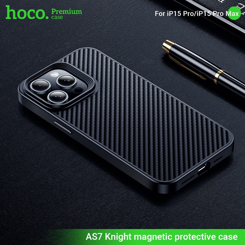 Hoco Knight magnetic protective case for iP15 Plus(AS7) black - imagine 4