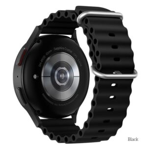 Hoco WH01 Flexible series marine double buckle silicone watchband(22mm) black