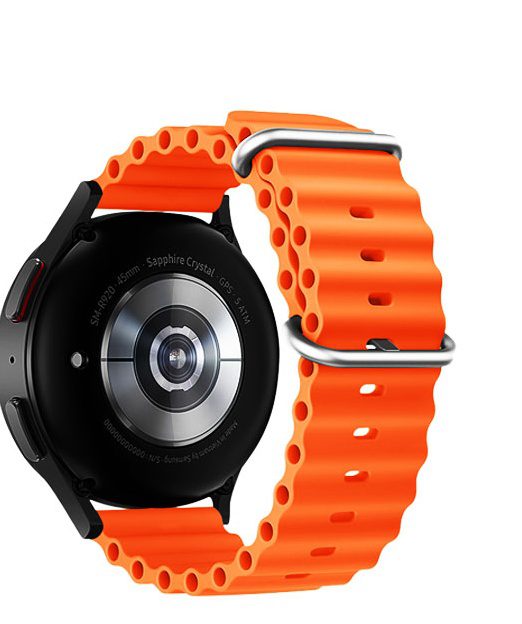 Hoco WH01 Flexible series marine double buckle silicone watchband(22mm) red - imagine 3