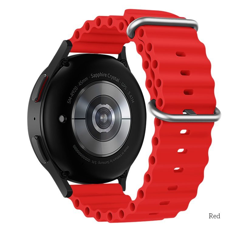 Hoco WH01 Flexible series marine double buckle silicone watchband(22mm) red