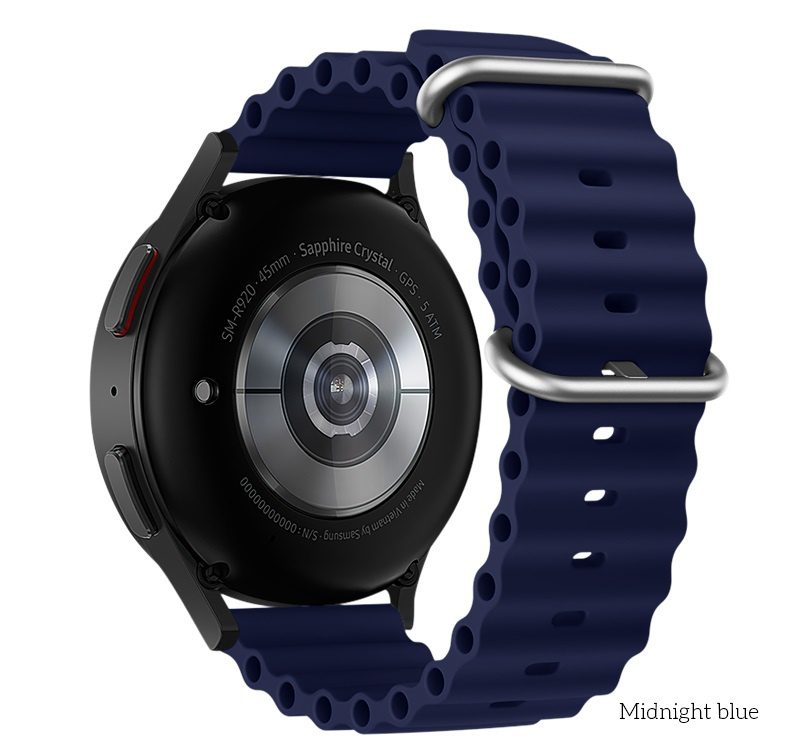Hoco WH01 Flexible series marine double buckle silicone watchband(20mm) midnight blue