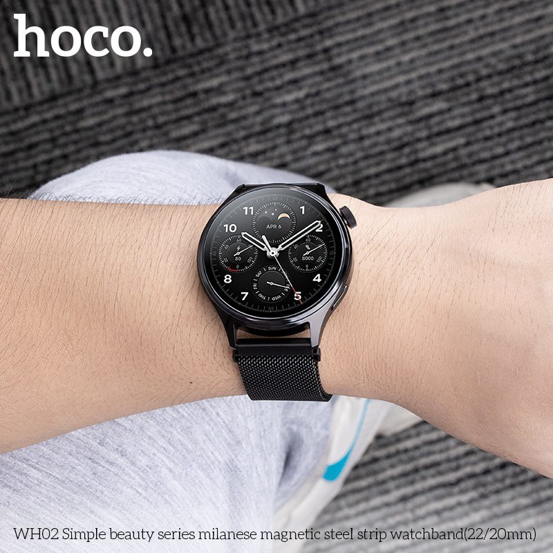 Hoco WH02 Simple beauty series milanese magnetic steel strip watchband(20mm) black