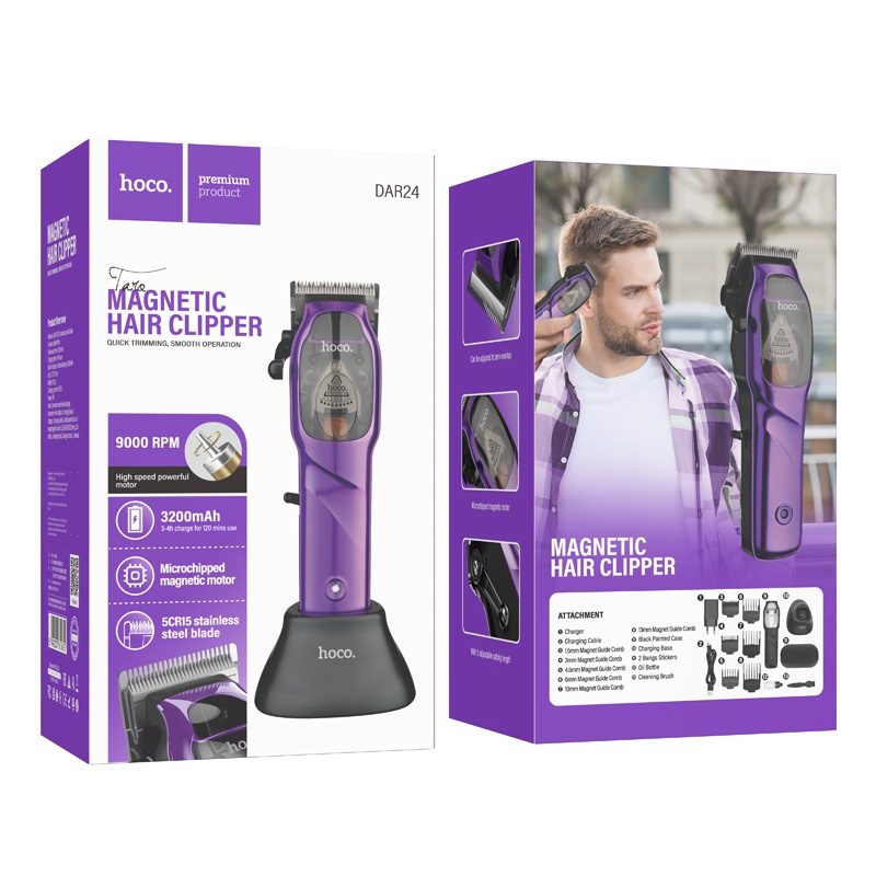 Hoco DAR24 Taro magnetic hair clipper(EU) purple - imagine 6