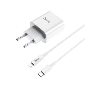 Hoco C76A Pro Majestic single port PD30W charger set(C to iP)(EU) white
