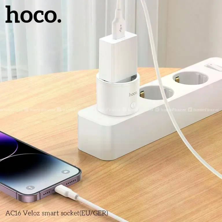 Hoco AC16 Veloz smart socket(EU/GER) white - imagine 3